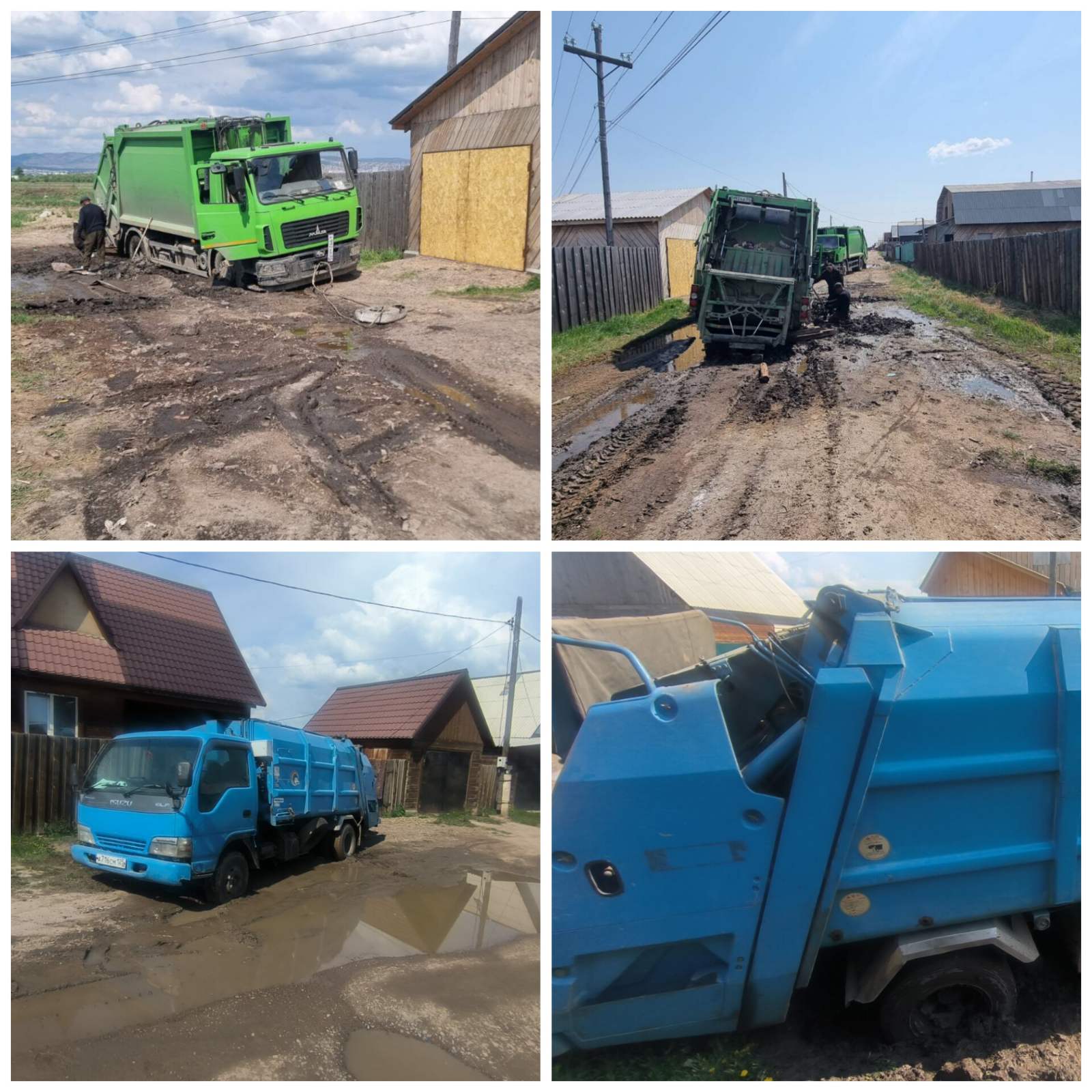 В селе Бурятии не могли вывезти отходы из-за увязших в грязи мусоворозов